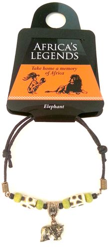 1 Charm Slipknot Bracelet - Elephant - Click Image to Close